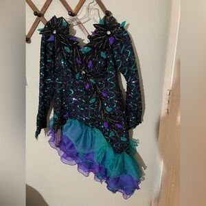 Vintage Hand beaded Sparkling Sequin Black and Purple Dress Top